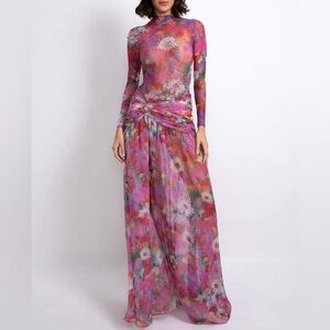 PatBo Hand Beaded Tulle Bodysuit & Skirt Set SMALL